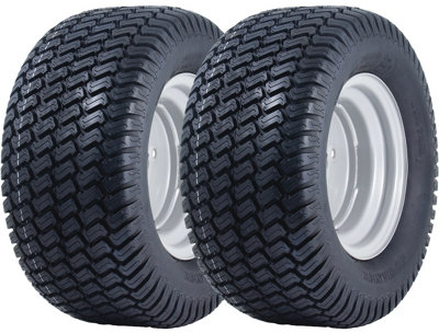 20x10.00-10 Lawnmower Wheels 4ply Grass P332 Road Legal 100mm PCD Rim (Set of 2)