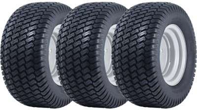 20x10.00-10 Lawnmower Wheels 4ply Grass P332 Road Legal 100mm PCD Rim (Set of 3)