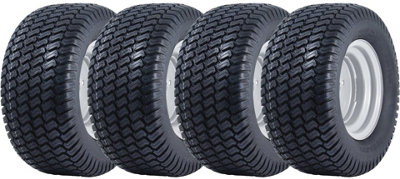 20x10.00-10 Lawnmower Wheels 4ply Grass P332 Road Legal 100mm PCD Rim (Set of 4)