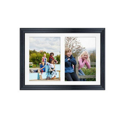 20X14 Black Classic Multi Photo Frame with White Mount - Holds 2 ...