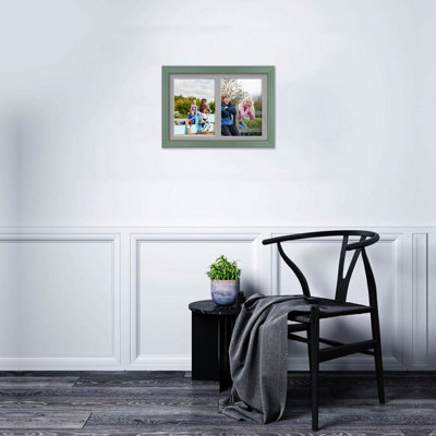 20X14 Green Classic Multi Photo Frame with Silver Mount - Holds 2 ...