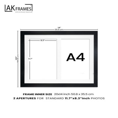 20X14 Rose Gold Modern Multi Photo Frame with Emerald Mount - Holds 2 ...
