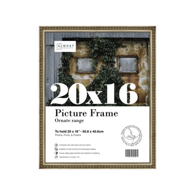 20x16 Champaign Ornate Picture Frame (40.6 x 50.8cm) Poster, Photo ...