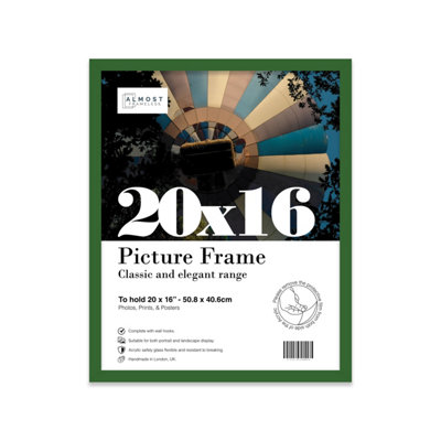20x16 Green Picture Frame (40.6 x 50.8cm) Poster, Photo, Artwork, Gallery Wall or Print