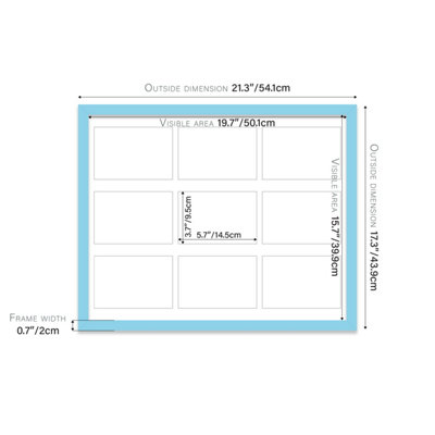 20x16 Inch 9 Opening Photo Collage Frame, Display Nine 6x4 Inch Photos ...