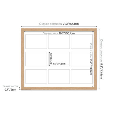20x16 Inch 9 Opening Photo Collage Frame, Display Nine 6x4 Inch Photos ...