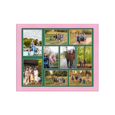 20X16 Pastel Pink Classic Multi Photo Frame with Emerald Mount - Holds ...
