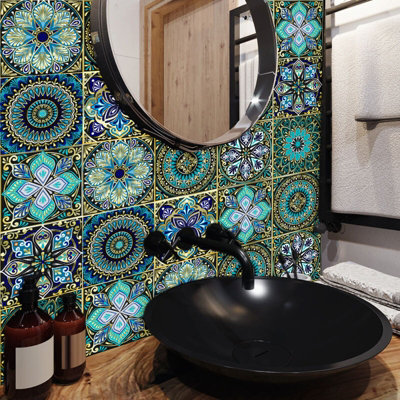 20X20Cm, 10Pcs, Kitchen Tile Stickers, Bathroom Adhesive Tile Stickers ...