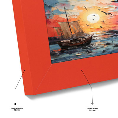 20x8" Red Poster Frame - Modern Picture Frame for Wall Art, Prints and ...