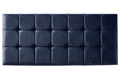 21 Cube Plush Velvet 2ft6 Small Single 24" Headboard -  Blue