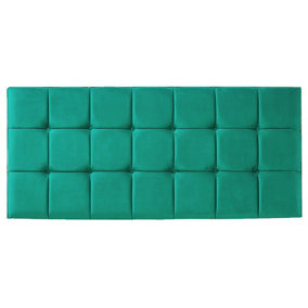 21 Cube Plush Velvet 4ft Small Double 24" Headboard -  Mallard