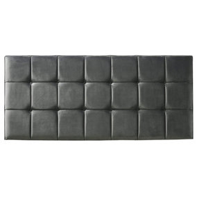 21 Cube Plush Velvet 5ft Kingsize 24" Headboard -  Grey