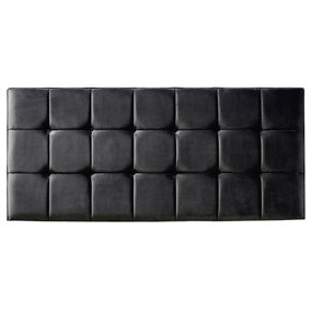 21 Cube Plush Velvet 6ft Super King 24" Headboard -  Black