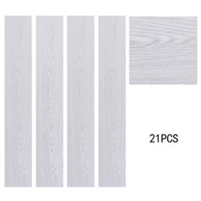 21 Pcs Rustic  Waterproof Wood Grain Self Adhesive Plank PVC Laminate Flooring, 3m² Pack