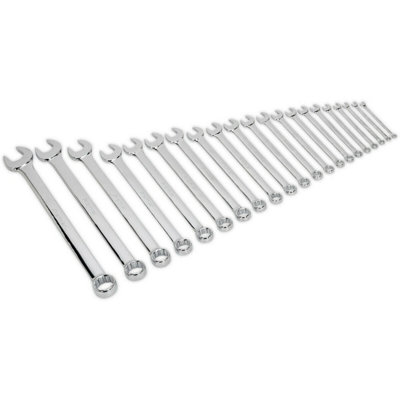 21-Piece Extra Long Combination Spanner Set - Metric 6 to 32mm with 12 Point Sockets