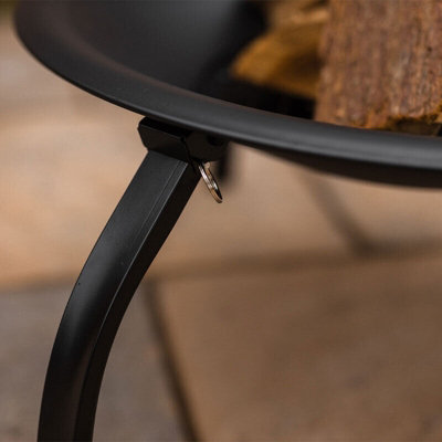 21" Round Metal Firepit Garden Log Burner - 4