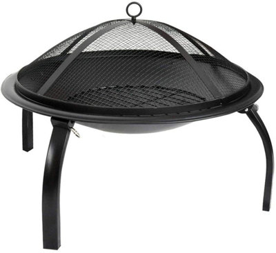 21" Round Metal Firepit Garden Log Burner - 7