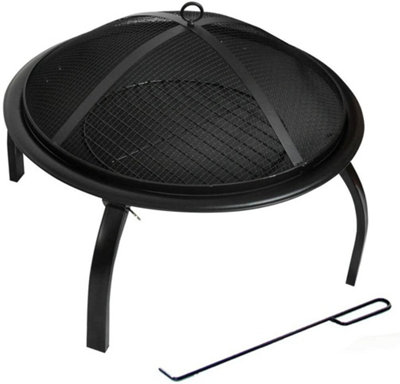 21" Round Metal Firepit Garden Log Burner - 8