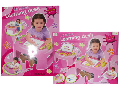 21065-LEARNING-DESK-PINK All In One Learning Magnetic White Board ...