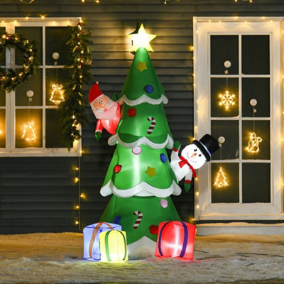 Christmas Tree Shape Wind Spinner Snowman 3D Wind Spinner Garden