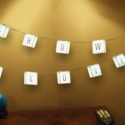 210cm Personalized Letters Scrabble Lights Hanging Rope LED String Fairy Lights Indoor Battery Powered Fairy Lights LED Christmas