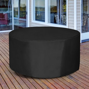 210D Oxford Fabric Outdoor Black Patio Waterproof Furniture Cover Round