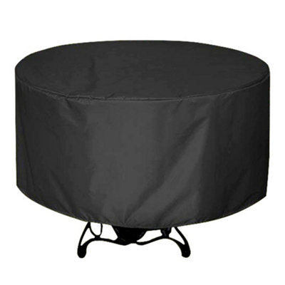 210D Oxford Fabric Outdoor Black Patio Waterproof Furniture Cover Round