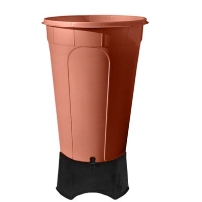 210L Water Butt XL with Stand & Tap Garden Waterbutt Barrel Rain Water Collector - Terracotta Rain Saver