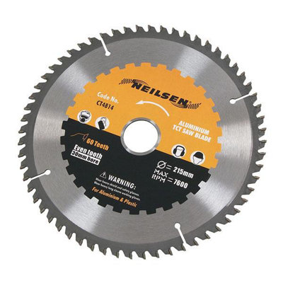 215mm 60 tooth TCT Circular Saw Blade. Cuts Aluminium & More  (Neilsen CT4814)