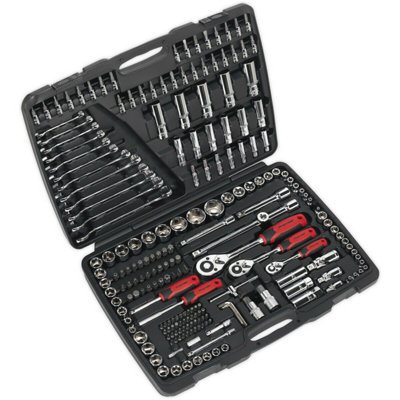 216-Piece Premium Socket and Bit Set with Ratchet Handle - 1/4, 3/8, 1/2 Drive