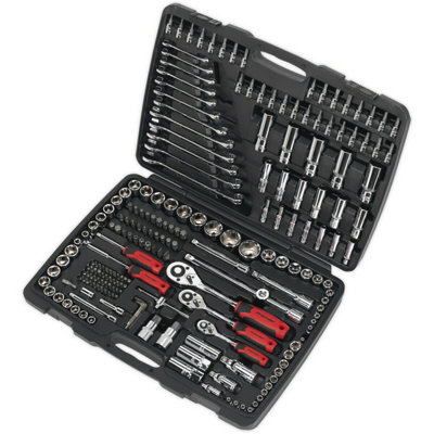 216-Piece Premium Socket and Bit Set with Ratchet Handle - 1/4, 3/8, 1/2 Drive
