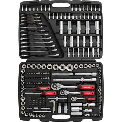 216-Piece Premium Socket and Bit Set with Ratchet Handle - 1/4, 3/8, 1/2 Drive