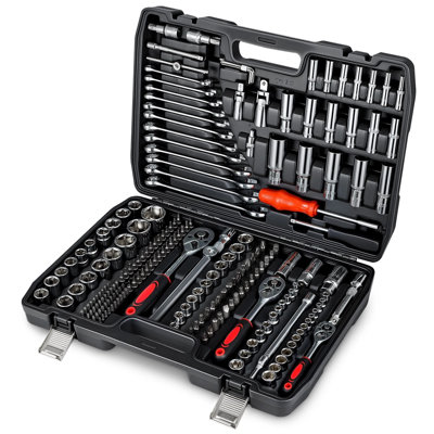 216 Piece Socket Set with 4, 8 and 2 Inch Drive Ratchets , Mechanics ...