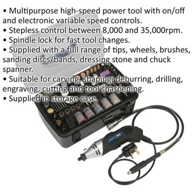 219 Piece Rotary Tool & Engraver Kit - Multipurpose Power Tool - High Speed