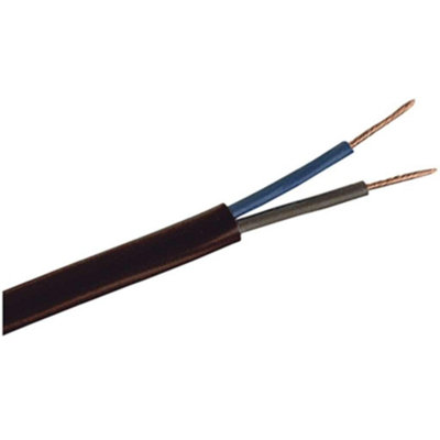 2192Y 0.5mm Black 2 Core Oval Flexible Cable, 3 Amps, 100m