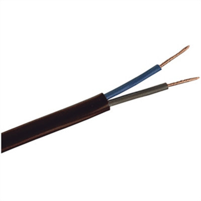 2192Y0.75-100BLK Double Core Oval Flexible Cable 0.75MM2 Black 100M 6 AMPS