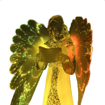 21cm Novelty LED Fibre Optic Light Up Angel Figure Colour Changing