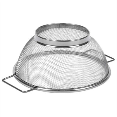 21cm Stainless Steel Extra Fine Mesh Kitchen Strainer Double Handle Drainer