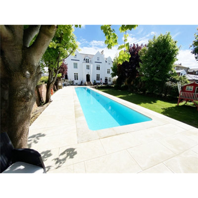 21m2 - 42 Paving Slabs - Dolomite Travertine (Beige) Porcelain Paving - 4