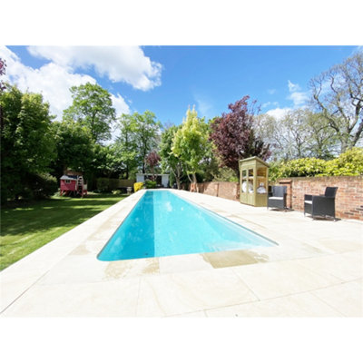 21m2 - 42 Paving Slabs - Dolomite Travertine (Beige) Porcelain Paving - 5