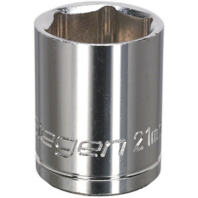 21mm Chrome Plated Drive Socket - Durable High Grade Carbon Steel with Lifetime Guarantee