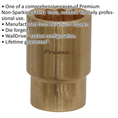 21mm Non-Sparking WallDrive Socket - Durable Beryllium Copper Tool
