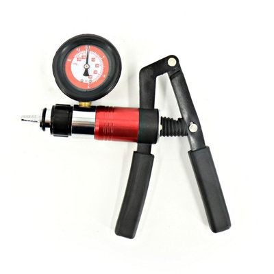 Vacuum Gauge DASBET 21PCS Hand Held Vacuum Pressure Pump Tester Set 2 In 1 Brake Bleeder Kit Brake Clutch Fluid Bleeder Tool Kit For Automotive With Gauge Adapters Brake System Bleeding Tools