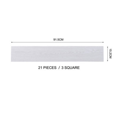 21Pcs Rustic Waterproof Wood Grain Self Adhesive Plank PVC Vinyl Tiles Flooring Covering 3m²
