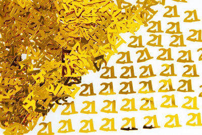 21th Birthday Confetti Gold 1 pack x 14 grams birthday decoration Foil Metallic 1 pack