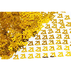 21th Birthday Confetti Gold 4 pack x 14 grams birthday decoration Foil Metallic 4 pack
