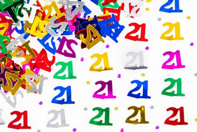 21th Birthday Confetti Multicolour 4 pack x 14 grams birthday decoration Foil Metallic 4 pack
