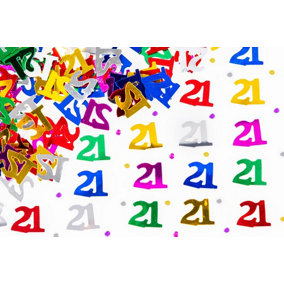 21th Birthday Confetti Multicolour 4 pack x 14 grams birthday decoration Foil Metallic 4 pack