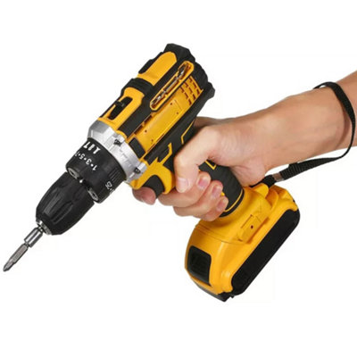 21V Cordless Combi Drill Driver Set - Includes 2 Batteries, 30+ Piece ...