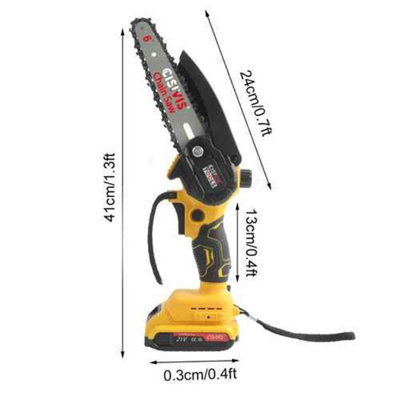 21V cordless mini chainsaw handheld wood cutter with 2 batteries ...